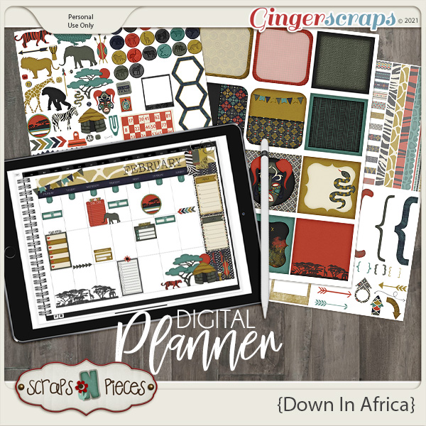 Down In Africa Planner Pieces- Scraps N Pieces