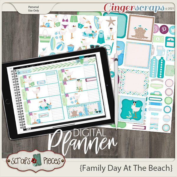 Family Day At The Beach Planner Pieces - Scraps N Pieces