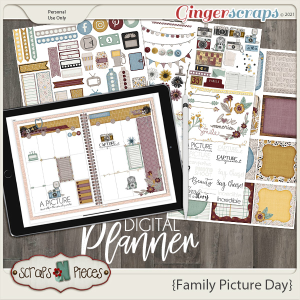 Family Picture Day Planner Pieces- Scraps N Pieces