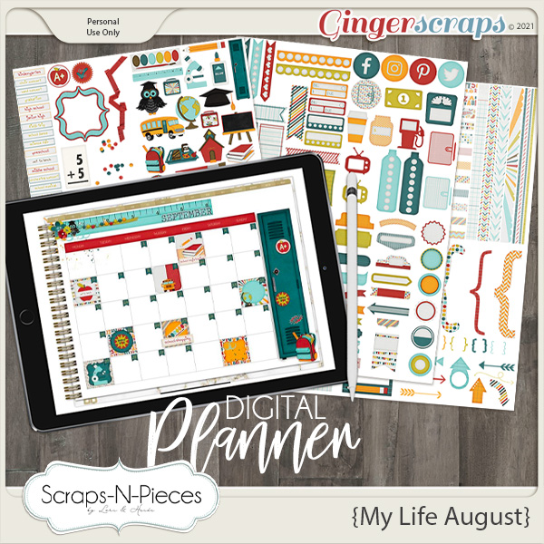 My Life August Planner Pieces by Scraps N Pieces 