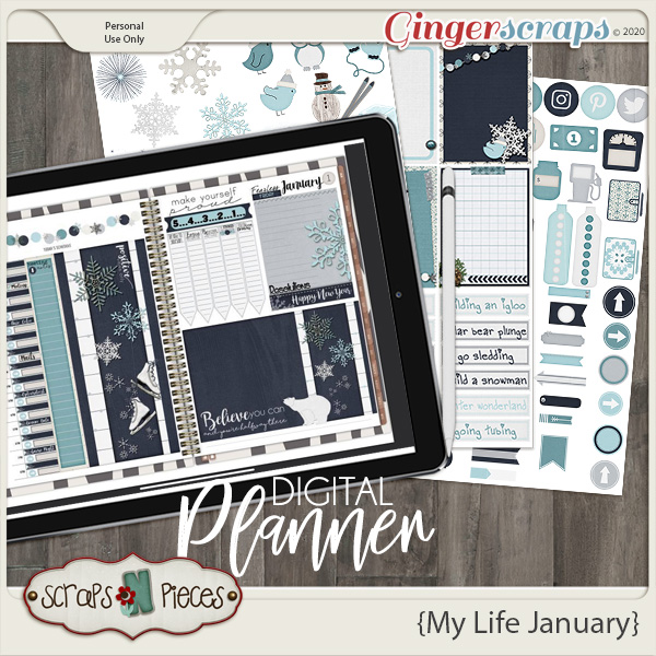 My Life January Planner Pieces - Scraps N Pieces