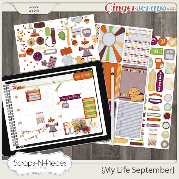 My Life September Planner Pieces by Scraps N Pieces 