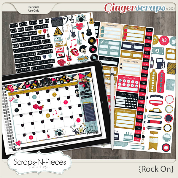 Rock On Planner Pieces - Scraps N Pieces 