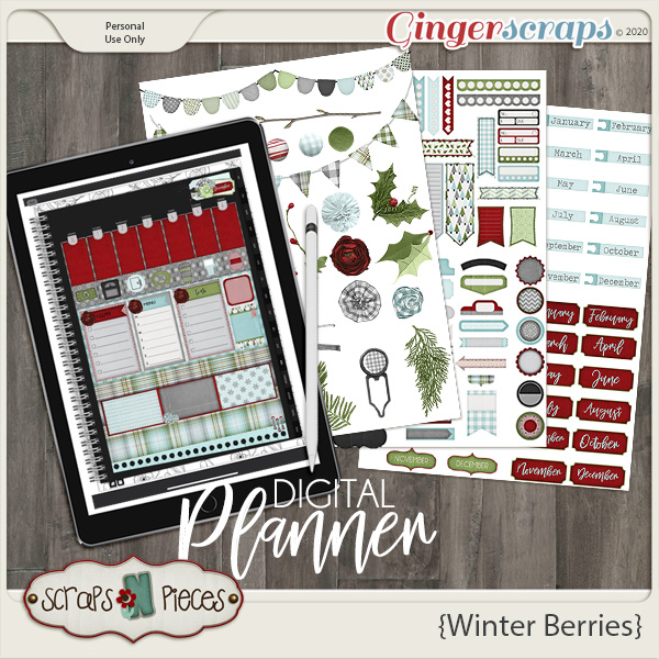 Winter Berries Planner Pieces - Scraps N Pieces