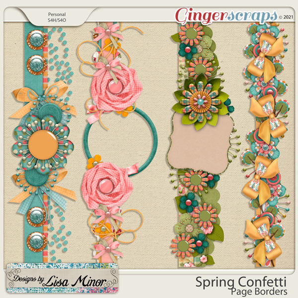 Spring Confetti Page Borders from Designs by Lisa Minor