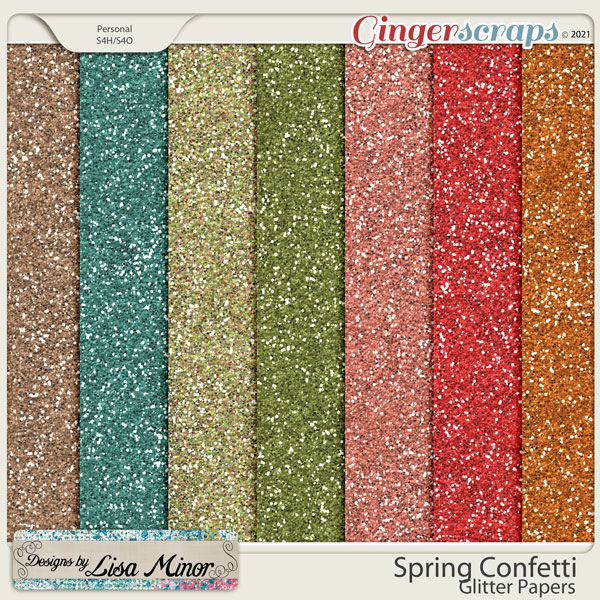 Spring Confetti Glitter Papers from Designs by Lisa Minor