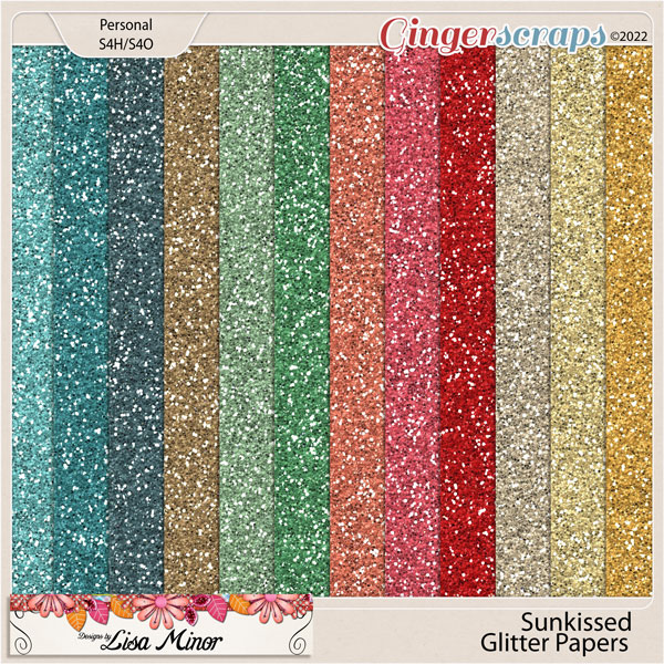 Sunkissed Glitter Papers from Designs by Lisa Minor