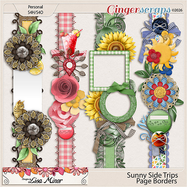 Sunny Side Trips Page Borders from Designs by Lisa Minor