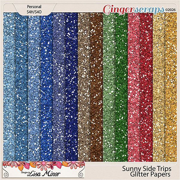 Sunny Side Trips Glitter Papers from Designs by Lisa Minor