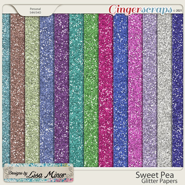 Sweet Pea Glitter Papers from Designs by Lisa Minor