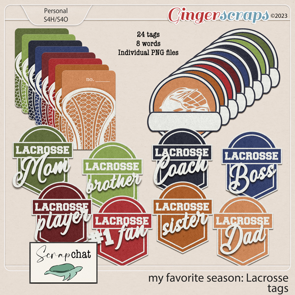 My Favorite Season: Lacrosse Tags by ScrapChat Designs