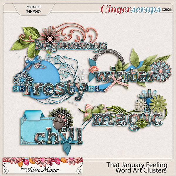 That January Feeling Word Art Clusters from Designs by Lisa Minor