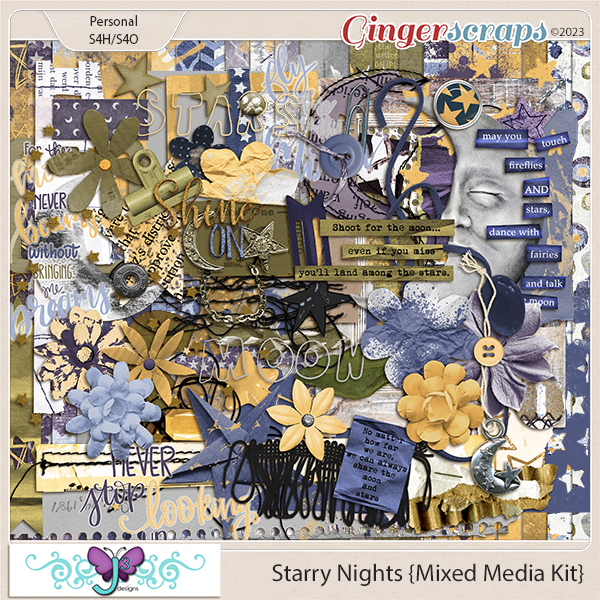 Starry Nights {Mixed Media} by Triple J Designs