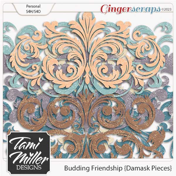 Budding Friendship Damask Pieces by Tami Miller Designs