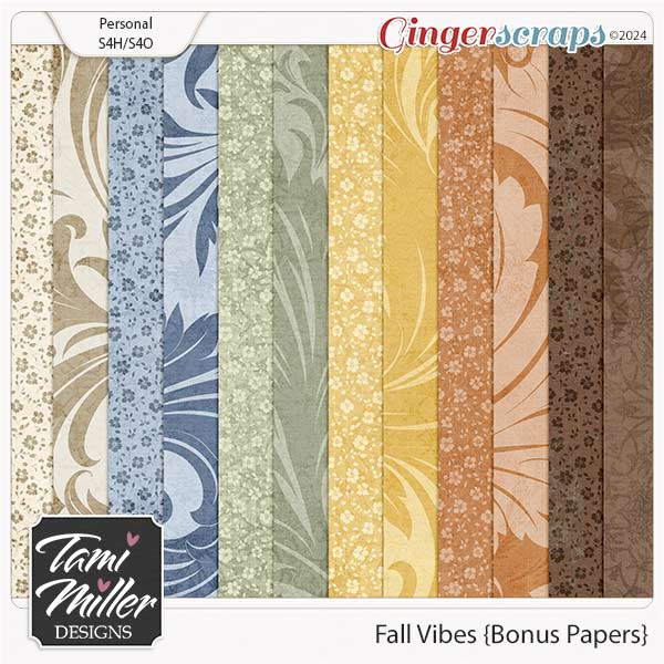 Fall Vibes Bonus Papers by Tami Miller Designs