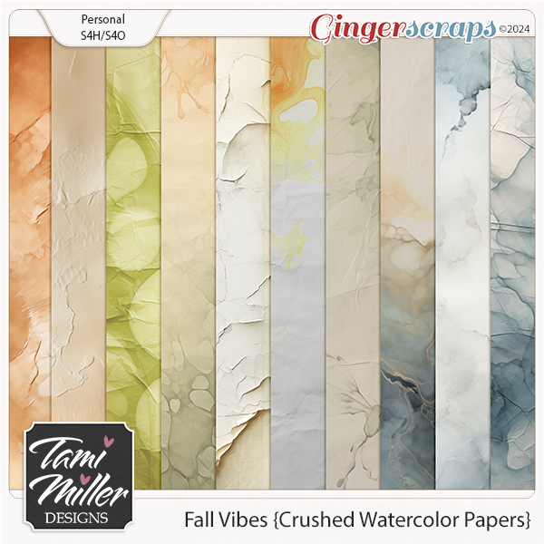 Fall Vibes Crushed Watercolor Papers by Tami Miller Designs