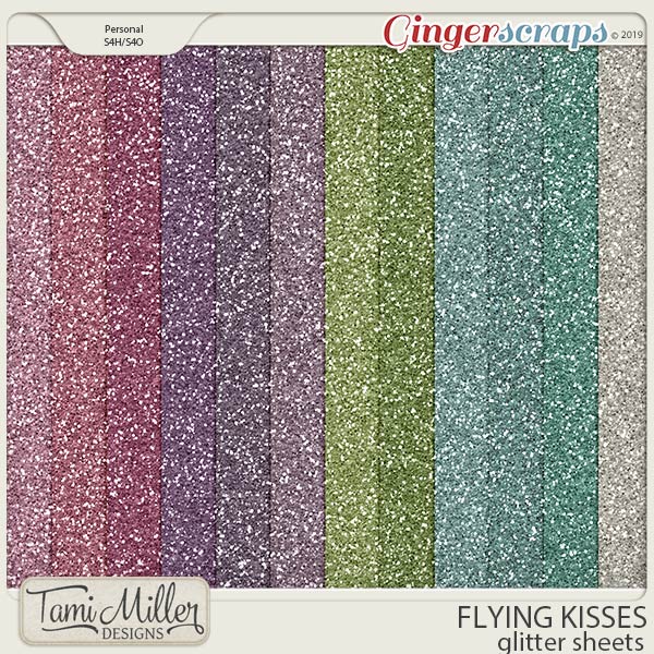 Flying Kisses Glitter Sheets by Tami Miller Designs