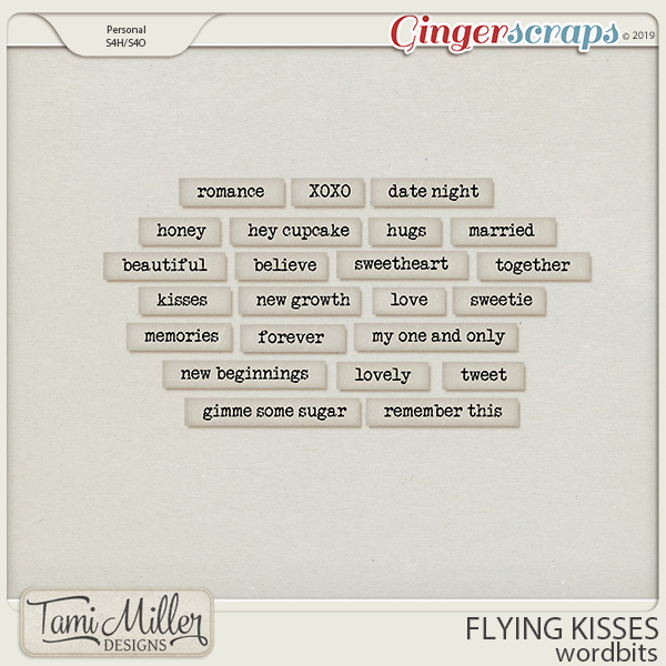 Flying Kisses Wordbits by Tami Miller Designs