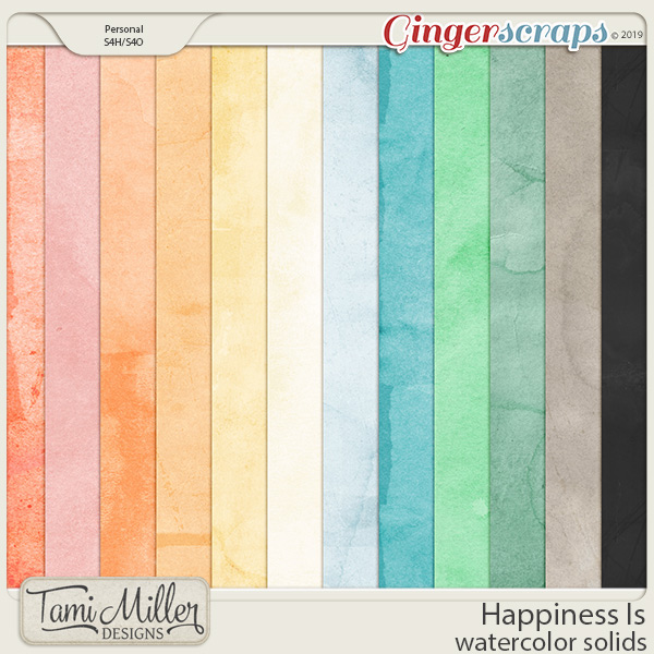 Happiness Is Watercolor Solids by Tami Miller Designs