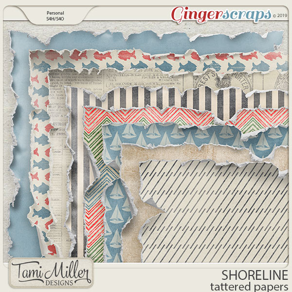 Shoreline Tattered Papers by Tami Miller Designs