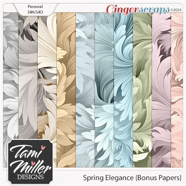 Spring Elegance Bonus Papers by Tami Miller Designs