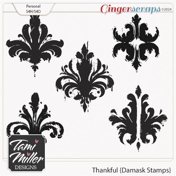 Thankful Damask Pieces by Tami Miller Designs