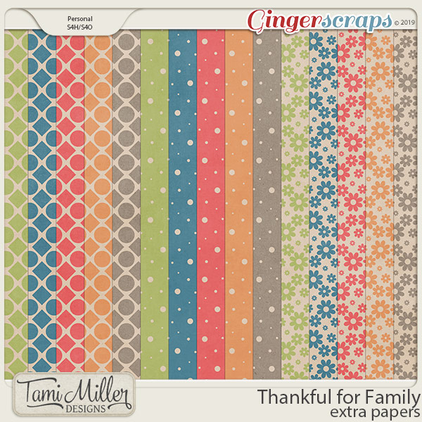 Thankful for Family Extra Papers by Tami Miller Designs