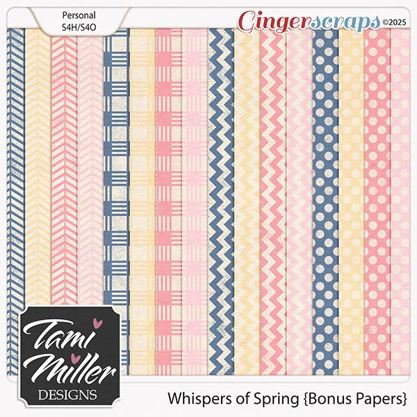 Whispers of Spring Bonus Papers by Tami Miller Designs