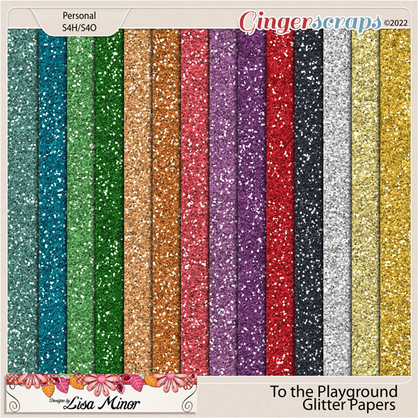 To the Playground Glitter Papers from Designs by Lisa Minor