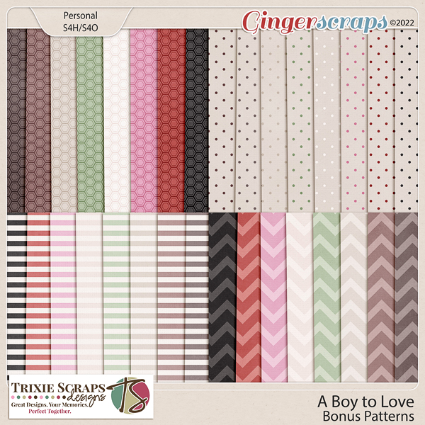 A Boy to Love Bonus Papers by Trixie Scraps Designs