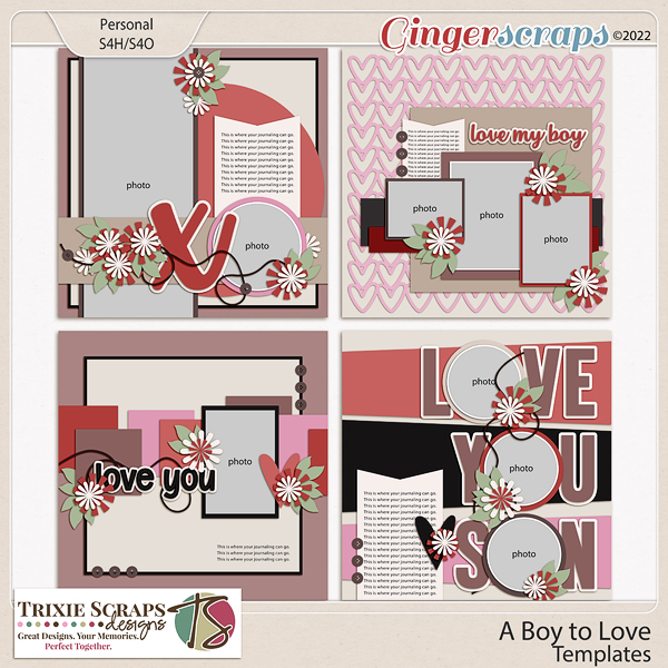 A Boy to Love Template Pack by Trixie Scraps Designs