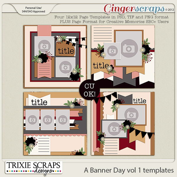 A Banner Day vol 1 template pack by Trixie Scraps Designs