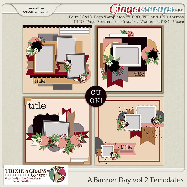A Banner Day vol 2 Template Pack by Trixie Scraps Designs
