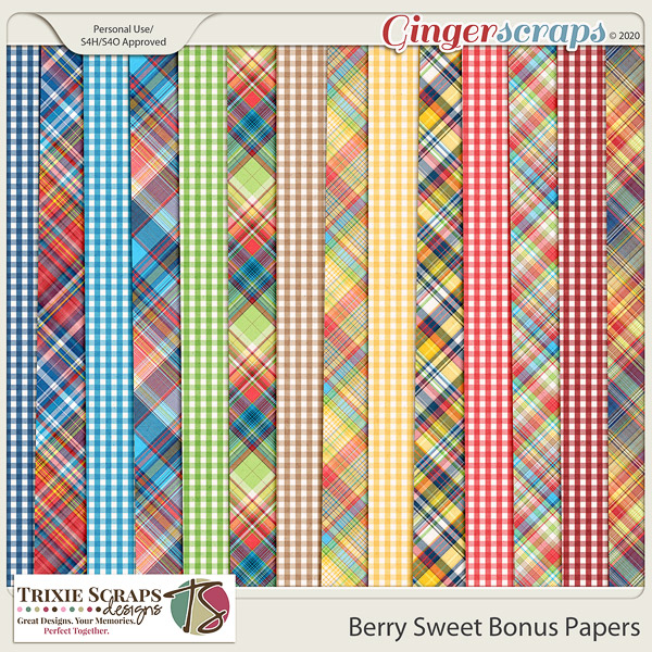 Berry Sweet Bonus Papers by Trixie Scraps Designs