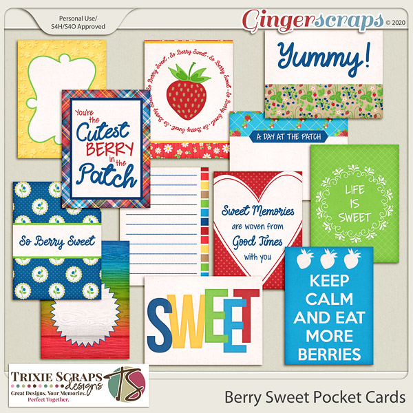 Berry Sweet Pocket Cards by Trixie Scraps Designs