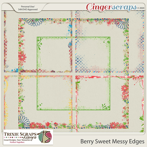 Berry Sweet Messy Edges by Trixie Scraps Designs