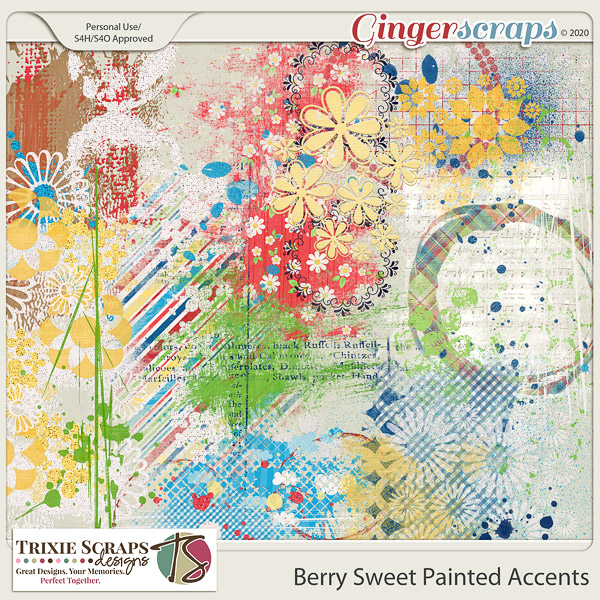 Berry Sweet Painted Accents by Trixie Scraps Designs