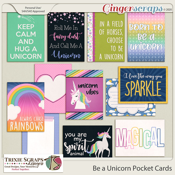 Be a Unicorn Pocket Cards by Trixie Scraps Designs