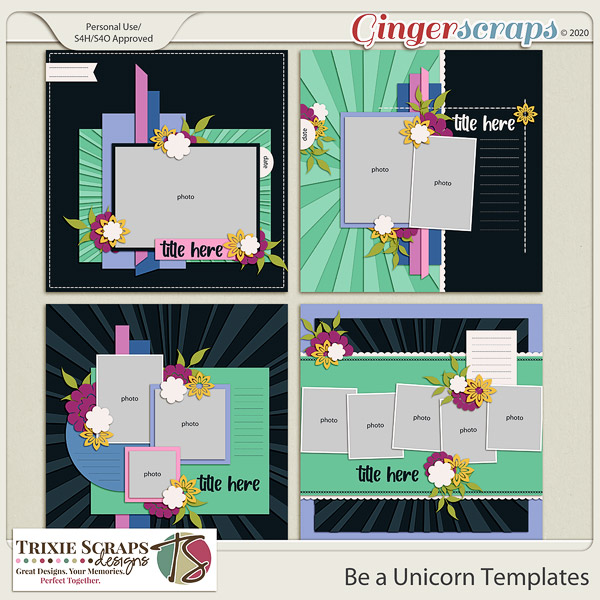 Be a Unicorn Template Pack by Trixie Scraps Designs