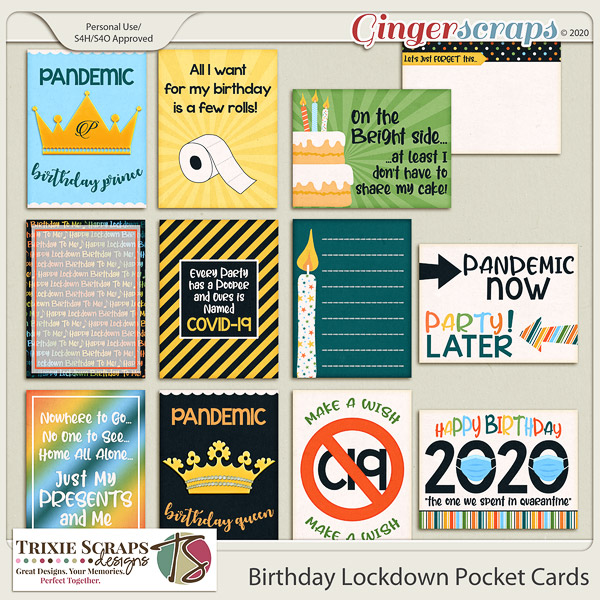Birthday Lockdown Pocket Cards by Trixie Scraps Designs