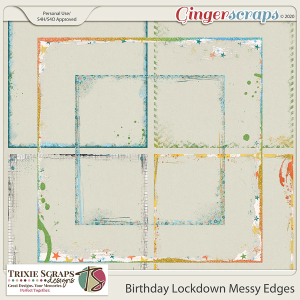 Birthday Lockdown Messy Edges by Trixie Scraps Designs