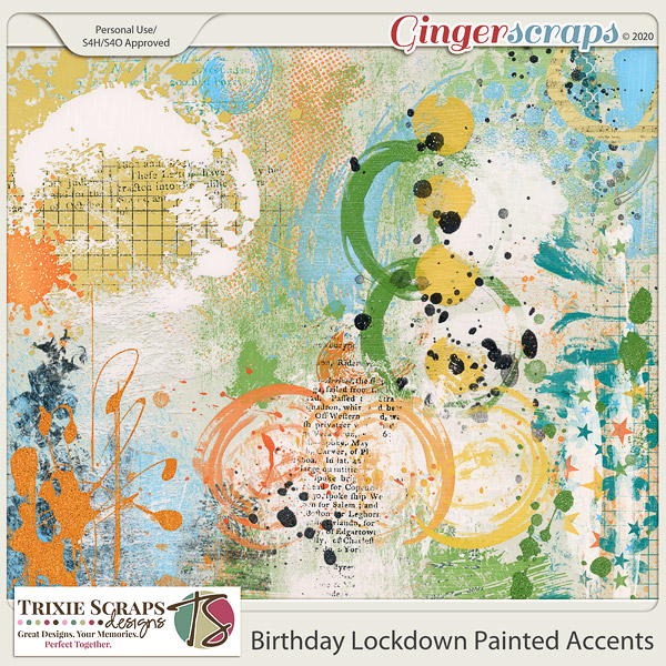 Birthday Lockdown Painted Accents by Trixie Scraps Designs
