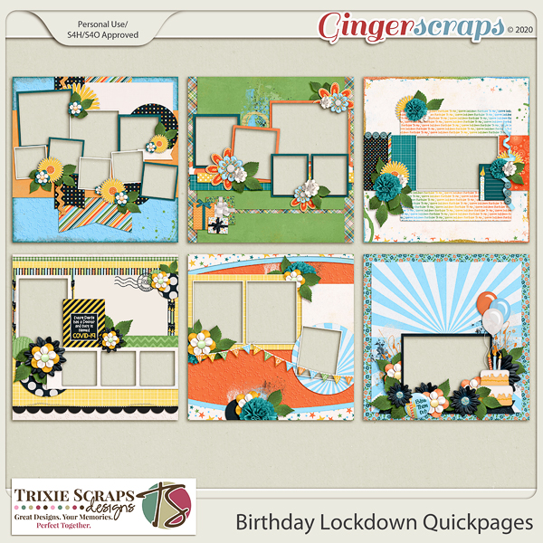 Birthday Lockdown Quickpages by Trixie Scraps Designs