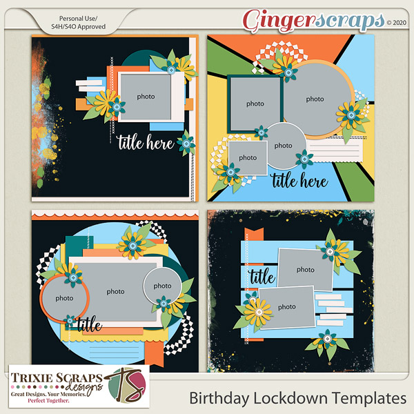 Birthday Lockdown Template Pack by Trixie Scraps Designs