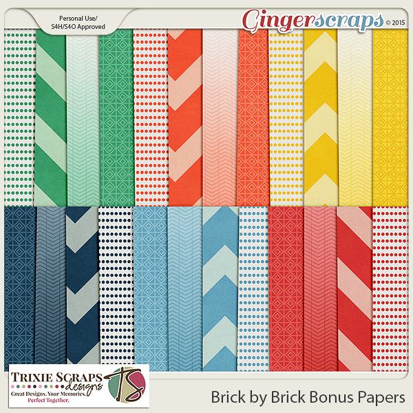 Brick by Brick Bonus Papers by Trixie Scraps Designs