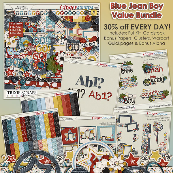 Blue Jean Boy Value Bundle by Trixie Scraps Designs