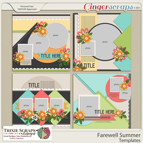 Farewell Summer Template Pack by Trixie Scraps Designs