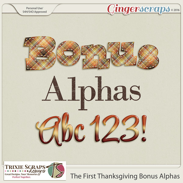 The First Thanksgiving Bonus Alphas by Trixie Scraps Designs
