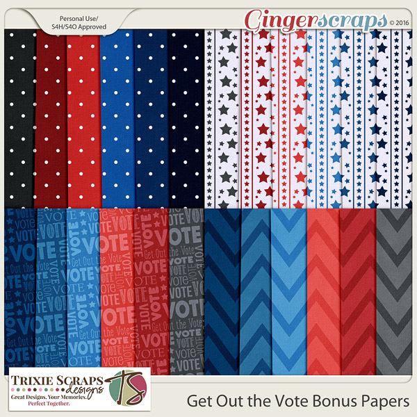 Get Out the Vote Bonus Papers by Trixie Scraps Designs