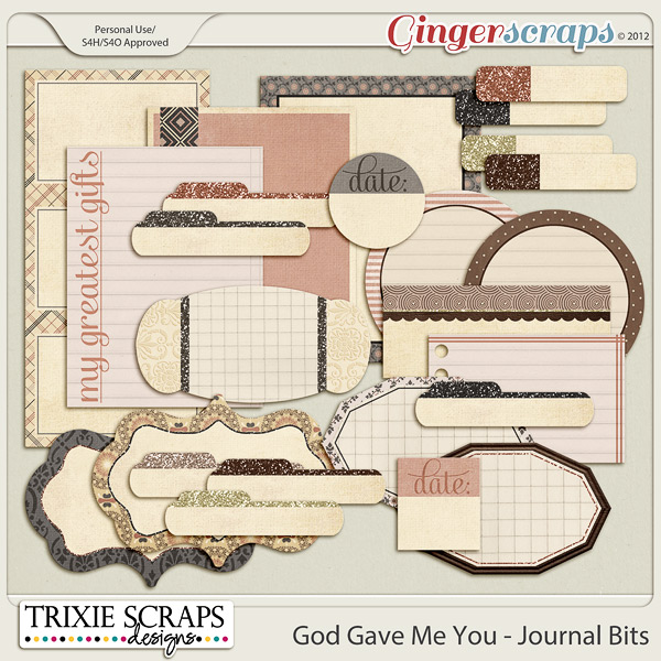 God Gave Me You Journal Bits by Trixie Scraps Designs